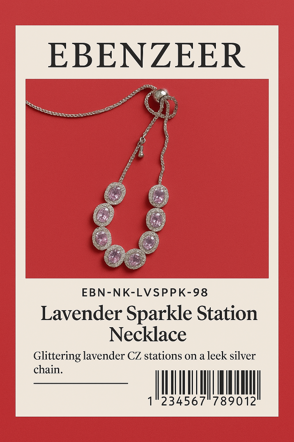 Lavender Sparkle Station Necklace