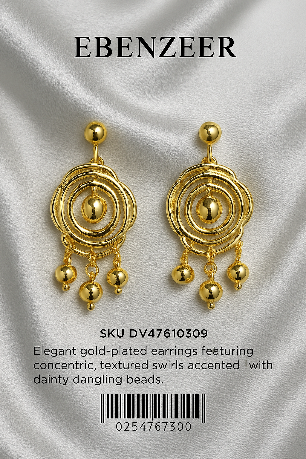 Gold-Plated Swirl Earrings