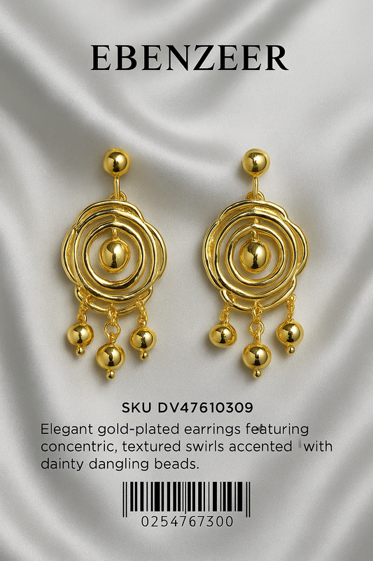 Gold-Plated Swirl Earrings