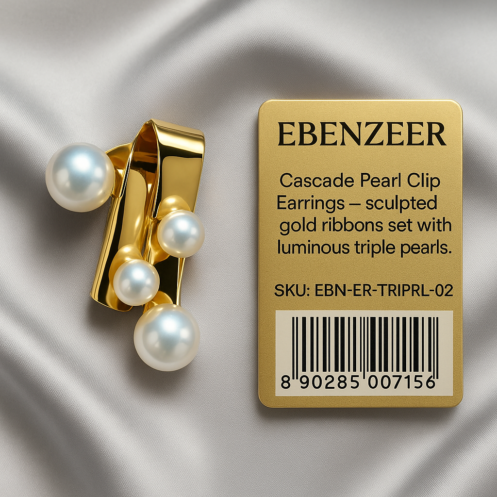 Cascade Pearl Clip Earrings