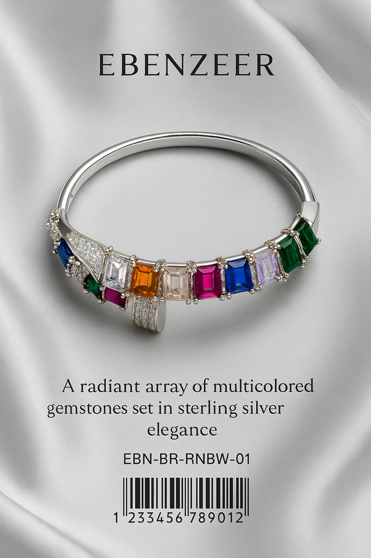 Sterling Silver Gemstone Bangle